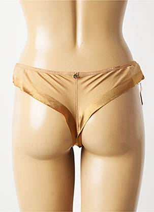 Tanga tissage satiné marron LISE CHARMEL femme