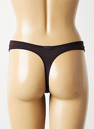 Tanga tissage satiné marron MARIE JO femme