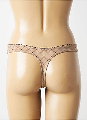 Tanga tissage satiné marron PRIMADONNA femme