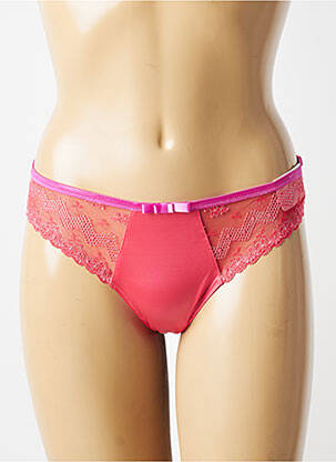 Tanga effet matière satinée rose MARIE JO femme