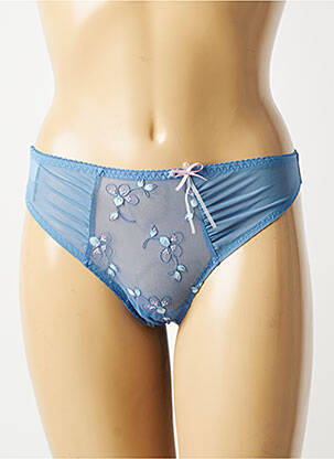Tanga tissage satiné bleu PRIMADONNA femme