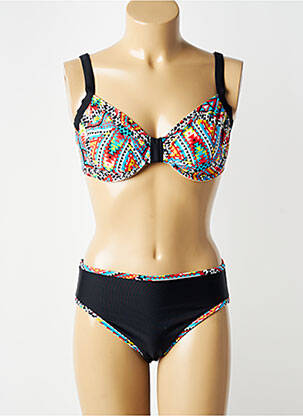 Maillot de bain 2 pièces stretch haut soutien-gorge emboitant noir DEIDAD femme