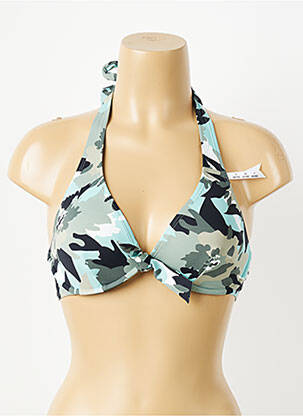 Haut de maillot de bain stretch haut triangles vert ESPRIT femme