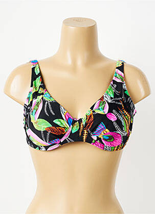Haut de maillot de bain stretch haut soutien-gorge emboitant noir DEIDAD femme