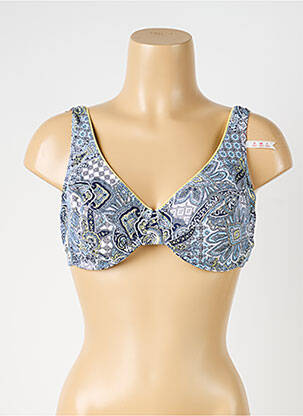 Haut de maillot de bain stretch haut soutien-gorge balconnet bleu ESPRIT femme
