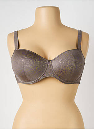 Soutien-gorge effet matière satinée haut soutien-gorge emboitant gris PRIMADONNA femme
