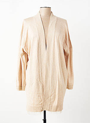 Gilet manches longues col châle beige BISBIGLI femme