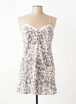 Nuisette/combinette effet matière satinée gris MARJOLAINE femme