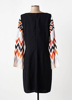 Robe courte fermeture zippée au dos manches longues noir DEVERNOIS femme