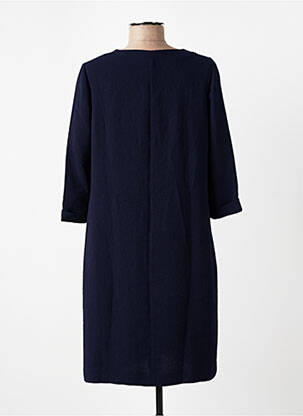 Robe courte manches 3/4 manches 3/4 bleu DEVERNOIS femme