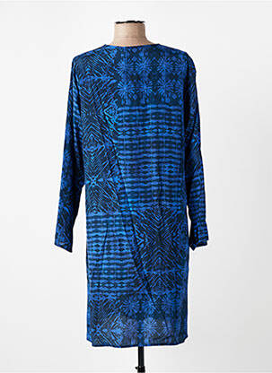 Robe courte manches longues manches longues bleu LA FEE MARABOUTEE femme