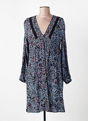 Robe courte manches longues manches longues noir LA FEE MARABOUTEE femme