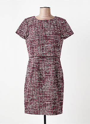 Robe courte fermeture zippée au dos manches courtes rouge BROOKS BROTHERS femme