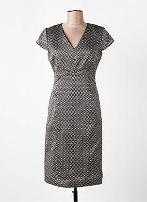 Robe mi-longue manches courtes manches courtes gris BROOKS BROTHERS femme