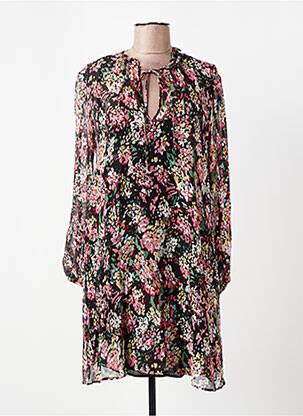 Robe courte coupe fluide manches longues noir COMPTOIR DES COTONNIERS femme
