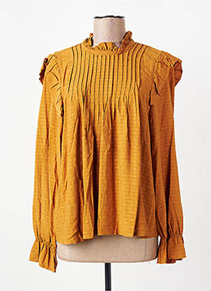 Blouse tissage popeline manches longues jaune LA FEE MARABOUTEE femme