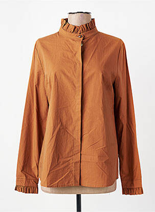 Chemisier coupe droite manches longues marron HUMILITY femme