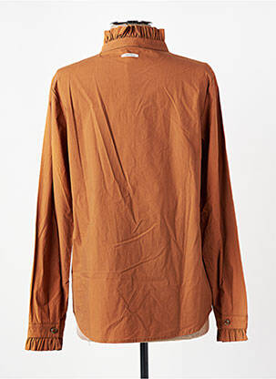 Chemisier coupe droite manches longues marron HUMILITY femme