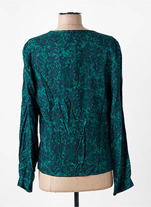 Blouse tissage popeline manches longues vert LA FEE MARABOUTEE femme