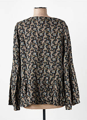Blouse tissage popeline manches longues noir LA FEE MARABOUTEE femme
