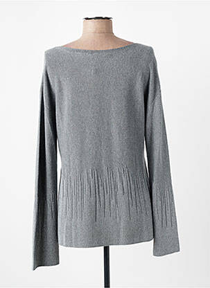 Pull col bateau manches longues gris DEVERNOIS femme