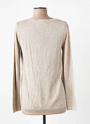 Pull tunique tissage chiné manches longues marron D.SPORT femme