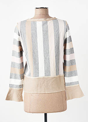 Pull coupe droite manches longues beige MAILLE DE LUXE femme