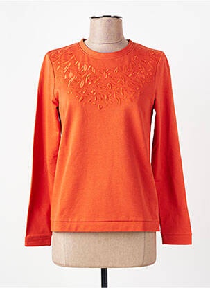 Sweat-shirt broderie manches longues orange DAMART femme