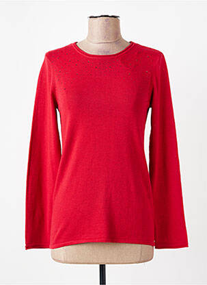 Pull coupe cintrée manches longues rouge THERMOLACTYL BY DAMART femme