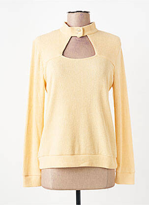 Pull stretch manches longues jaune LES ACOLYTES femme
