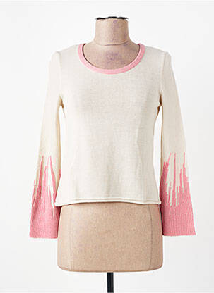 Pull stretch manches longues beige CLAUDIUS femme