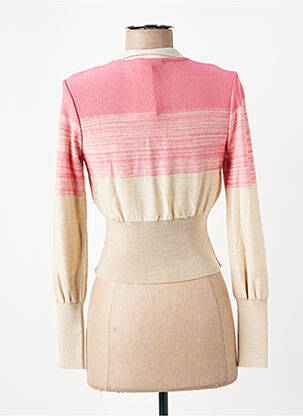 Pull stretch manches longues rose CLAUDIUS femme