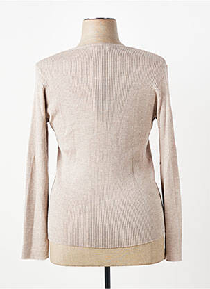 Pull tissage chiné manches longues marron DEVERNOIS femme