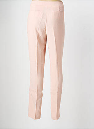 Pantalon chino fermeture zippée sous rabat avec crochet taille normale rose DEVERNOIS femme