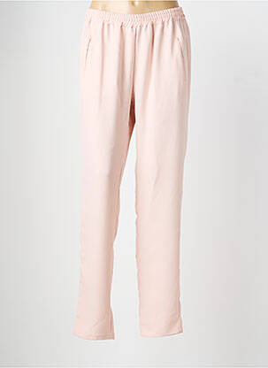 Pantalon droit taille élastique taille normale rose DEVERNOIS femme