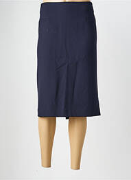 Jupe mi-longue taille à pinces bleu DEVERNOIS femme