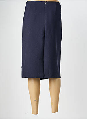 Jupe mi-longue taille à pinces bleu DEVERNOIS femme