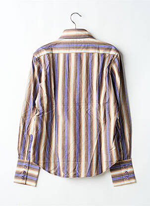 Chemisier coupe droite manches longues violet COTON DOUX femme