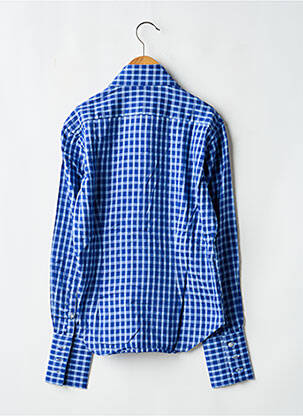 Chemisier coupe cintrée manches longues bleu COTON DOUX femme