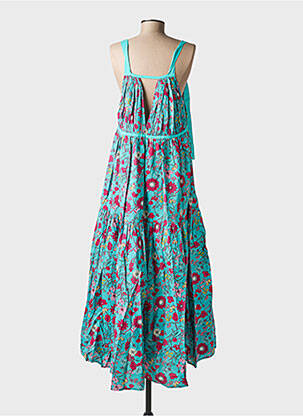 Robe longue imprimé fleurs fines bretelles bleu RHUM RAISIN femme