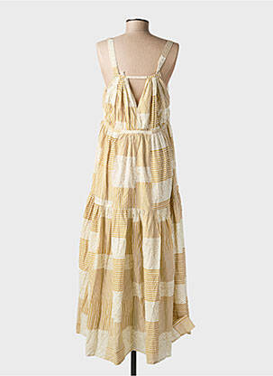 Robe longue tissage popeline fines bretelles beige RHUM RAISIN femme