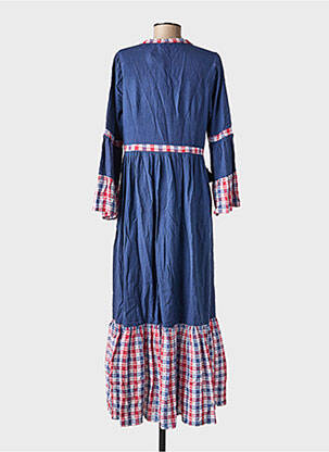 Robe longue coupe évasée manches 3/4 bleu RHUM RAISIN femme