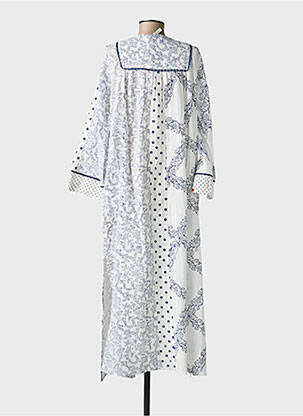 Robe longue tissage popeline manches longues bleu RHUM RAISIN femme