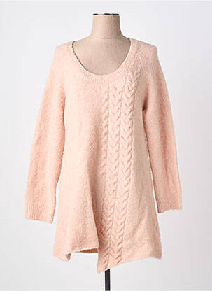 Pull tunique col rond manches longues rose RHUM RAISIN femme