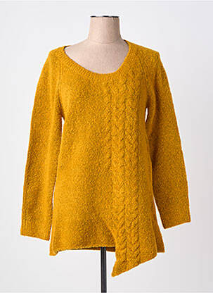 Pull tunique col rond manches longues jaune RHUM RAISIN femme