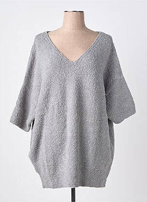 Pull tunique manches courtes gris RHUM RAISIN femme