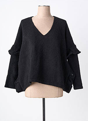 Pull col v manches longues noir RHUM RAISIN femme