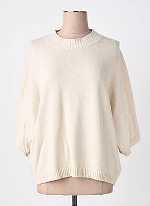 Pull coupe droite manches 3/4 beige RHUM RAISIN femme