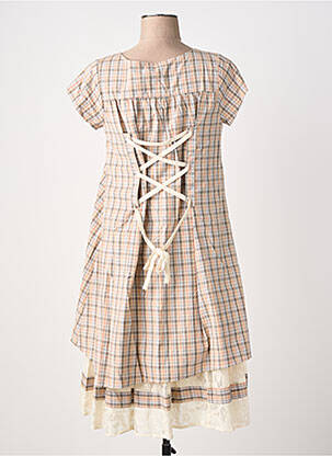 Robe mi-longue manches courtes manches courtes beige RHUM RAISIN femme