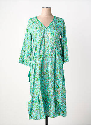 Robe mi-longue manches 3/4 manches 3/4 vert RHUM RAISIN femme
